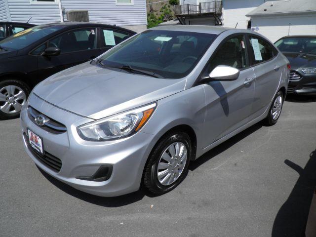 2015 SILVER Hyundai Accent GLS 4-Door 6A (KMHCT4AEXFU) with an 1.6l L4 engine, AT transmission, located at 15520 McMullen Hwy SW, Belair, MD, 21502, (301) 729-3700, 39.581375, -78.846451 - Photo #0