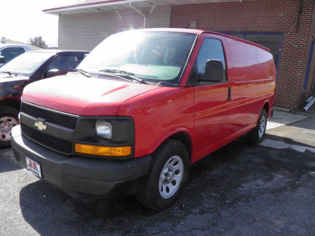 2012 RED Chevrolet Express 1500 Cargo (1GCSGAFX1C1) with an 4.3L V6 engine, AT transmission, located at 15520 McMullen Hwy SW, Belair, MD, 21502, (301) 729-3700, 39.581375, -78.846451 - Photo #0