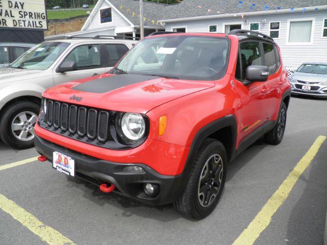2017 RED Jeep Renegade Trailhawk 4x4 (ZACCJBCB8HP) with an 2.4L L4 engine, AT transmission, located at 15520 McMullen Hwy SW, Belair, MD, 21502, (301) 729-3700, 39.581375, -78.846451 - Photo#0